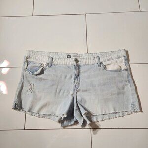 MOSSIMO PREMIUM DENIM SHORT LIGHT BLUE STRETCH COTTON/SPANDEX SIZE 18